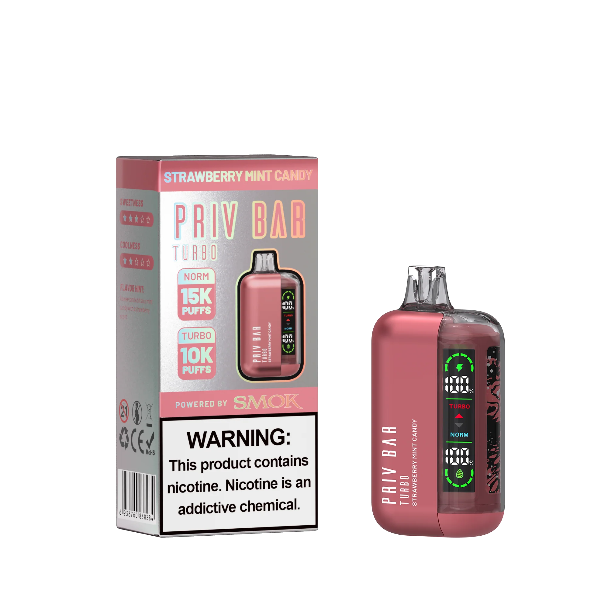 Priv Bar Turbo Strawberry Mint Candy